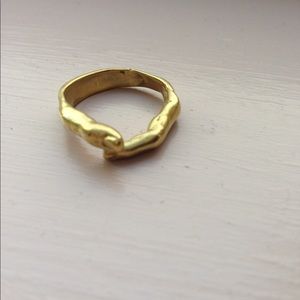 Verameat gold brass yogi finger ring